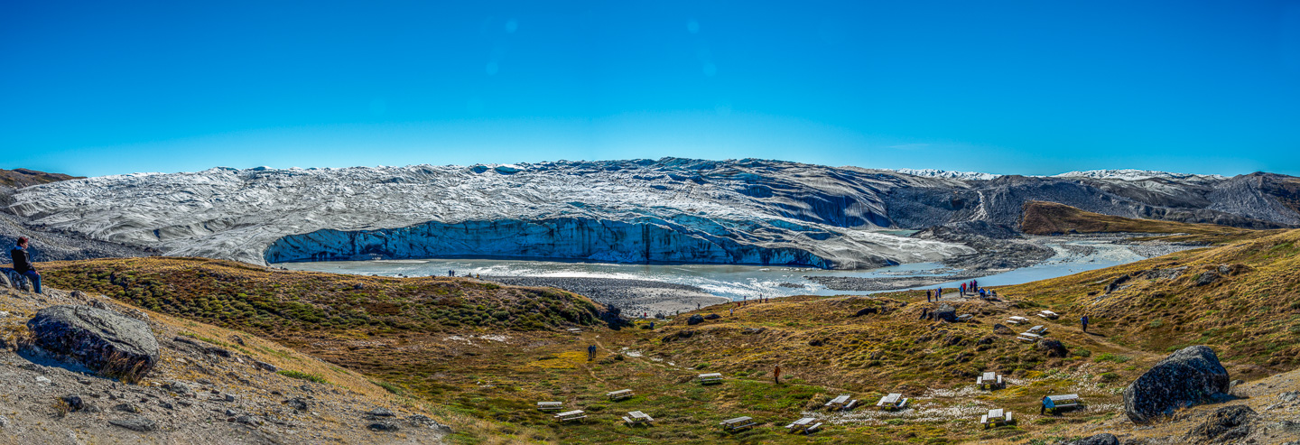 panorama russell glacier - greenland