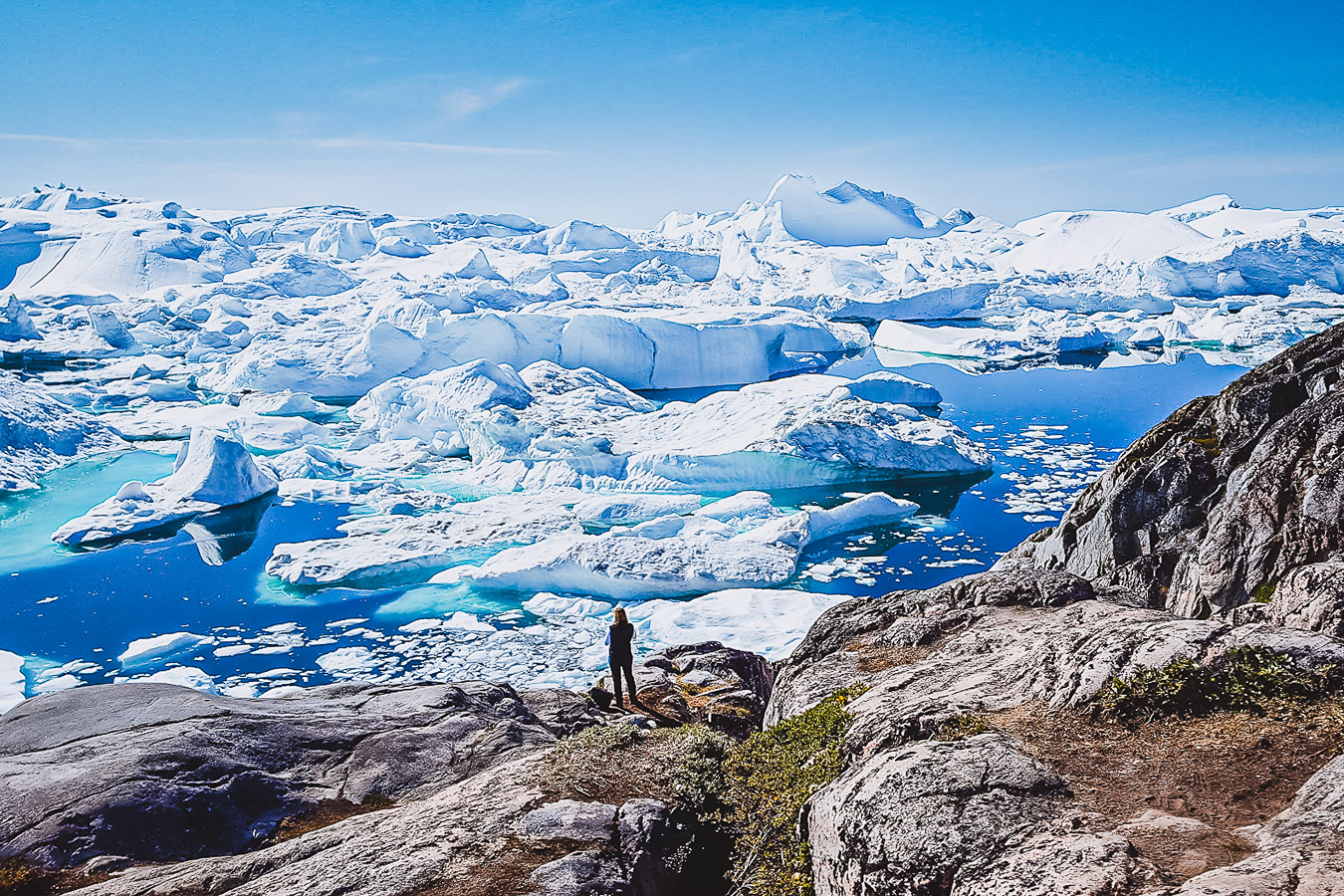 Überwältigender Kangia! Kangia bedeutet Eisfjord.  Ilulissat bedeutet Eisberge. Ilulissat, Disko Bucht, Westgrönland
